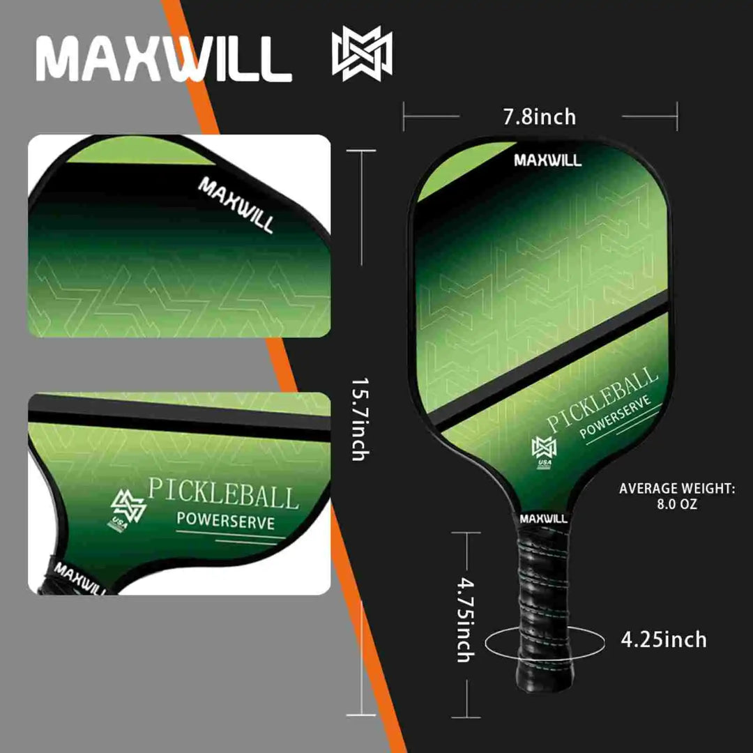 Maxwill Powerserve Fiberglass Pickleball Paddle – Balanced Power & Control ...