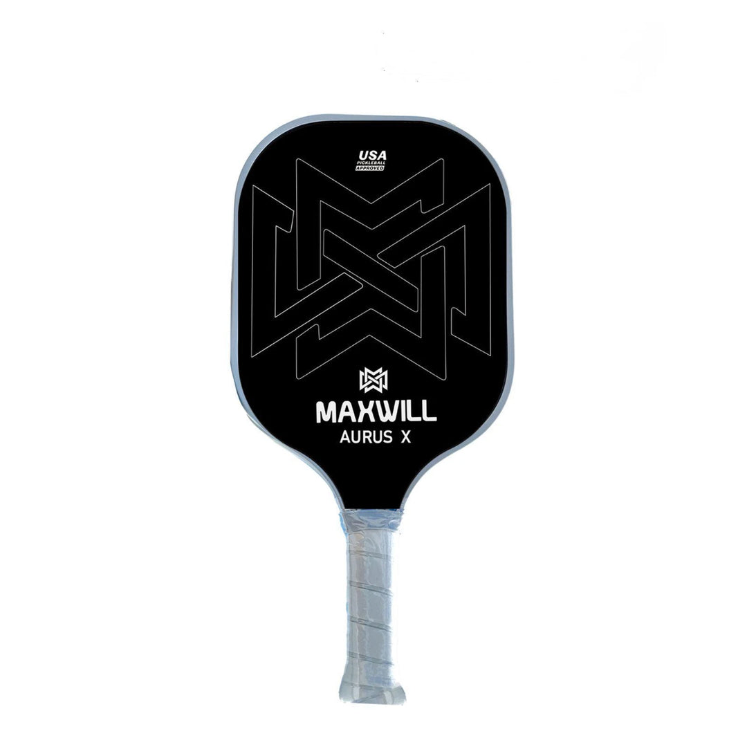 Maxwill Aurus X 匹克球拍 - 适合高级球员的高性能球拍 | 轻质 8.0 盎司，玻璃纤维表面，蜂窝芯 | 人体工程学握把，黑色（16 毫米）